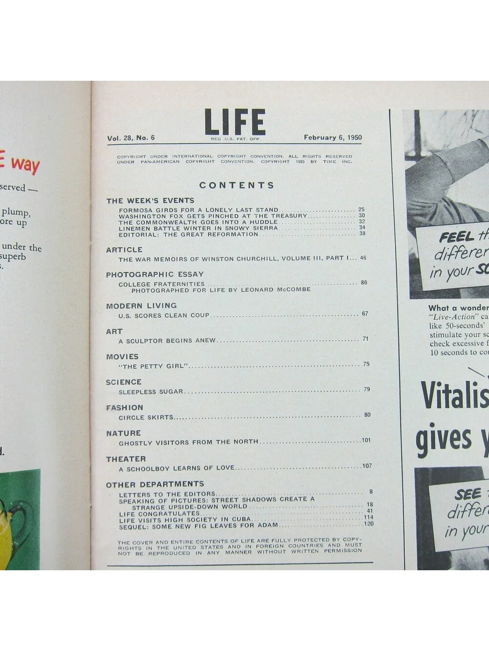 LIFE Magazine February 6 1950 Eva Gabor Cover Winston Churchill Memoirs Vintage